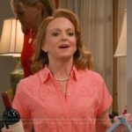 Mary’s pink eyelet embroidered dress on Leanne
