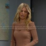 Cat’s beige ribbed cutout knit dress on Days of our Lives