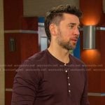 Chad’s burgundy henley shirt on Days of our Lives