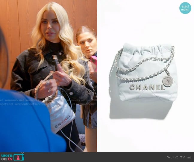 Chanel Mini Shiny Calfskin Handbag Satchel worn by Alexia Echevarria (Alexia Echevarria) on The Real Housewives of Miami