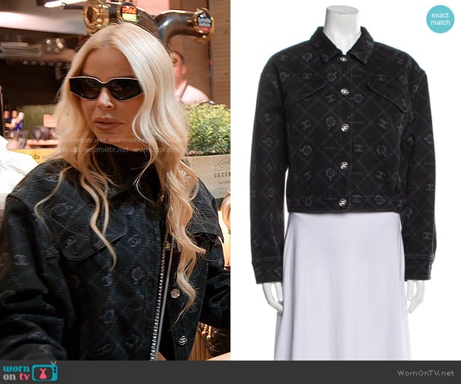Chanel Print Denim Jacket worn by Alexia Echevarria (Alexia Echevarria) on The Real Housewives of Miami