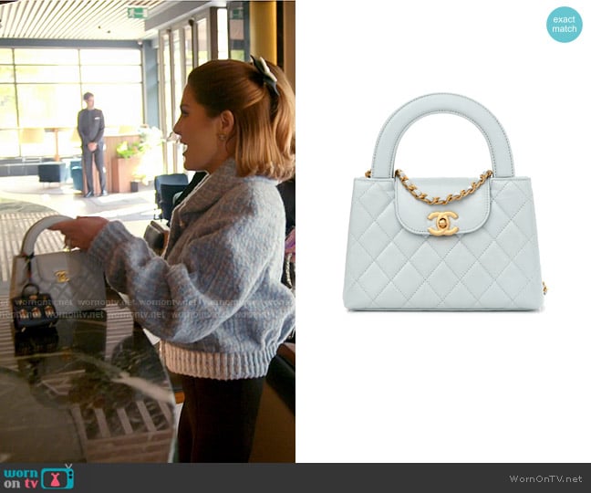 Chanel Quilted Nano Kelly Shopper in Light Blue worn by Stephanie Shojaee (Stephanie Shojaee) on The Real Housewives of Miami