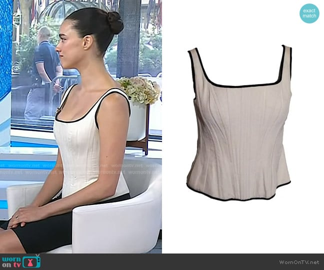 Chanel Vintage Corset Top worn by Margaret Qualley on Today