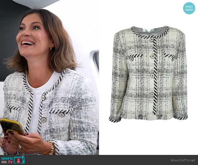 Chanel Vintage Tweed Jacket in Ecru worn by Julia Lemigova (Julia Lemigova) on The Real Housewives of Miami