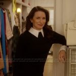 Charlotte’s black contrast collar sweater on And Just Like That