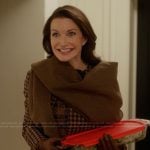 Charlotte’s brown check tweed dress on And Just Like That