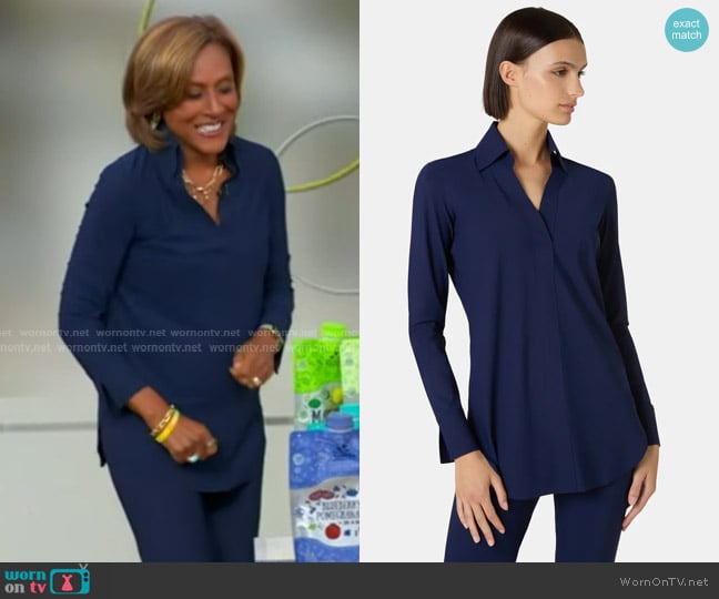Chiara Boni La Petite Robe Atena Slim Shirt worn by Robin Roberts on Good Morning America