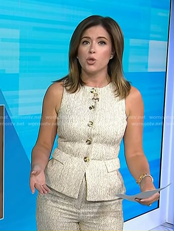 Chloe's beige vest and wide-leg pants on Today
