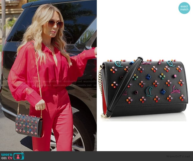 Christian Louboutin Paloma Clutch Embellished Leather Small worn by Tamra Judge on The Real Housewives of Orange County