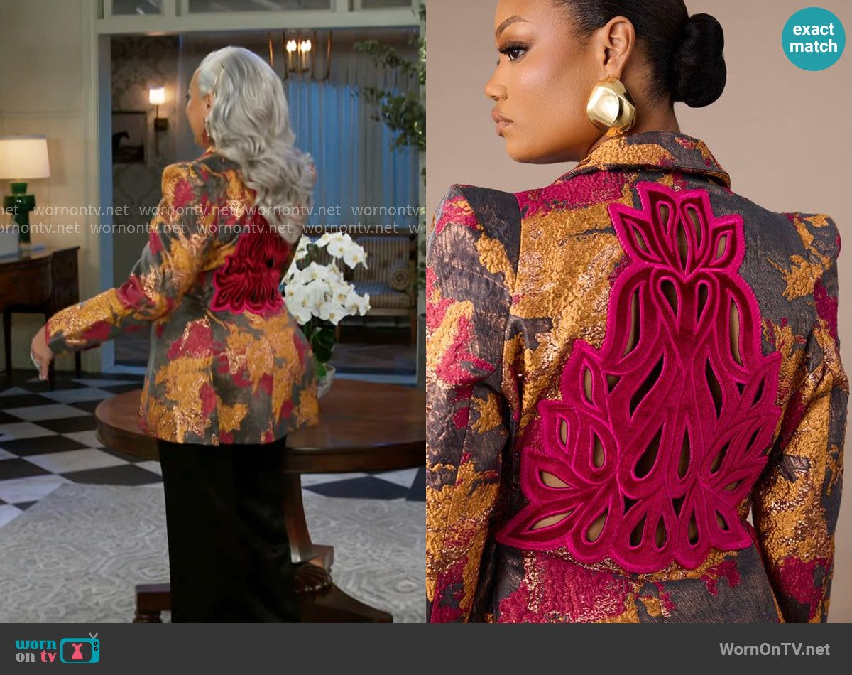 Christie Brown Sinmi Blazer worn by Anita Dupree (Tamara Tunie) on Beyond the Gates