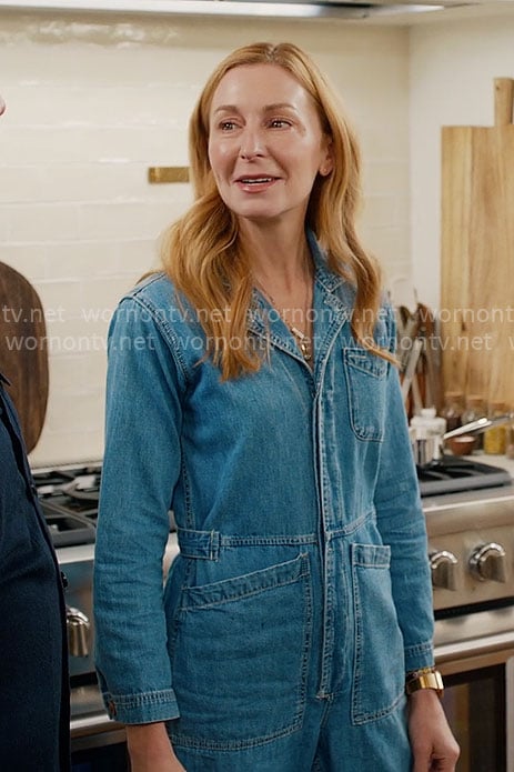 Christina Tosi’s denim jumpsuit on With Love Meghan