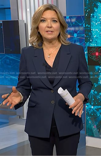 Christine Romans’ navy blazer on NBC News Daily
