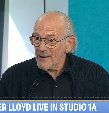 Christopher Lloyd’s navy zip sweater and leather sneakers on Today