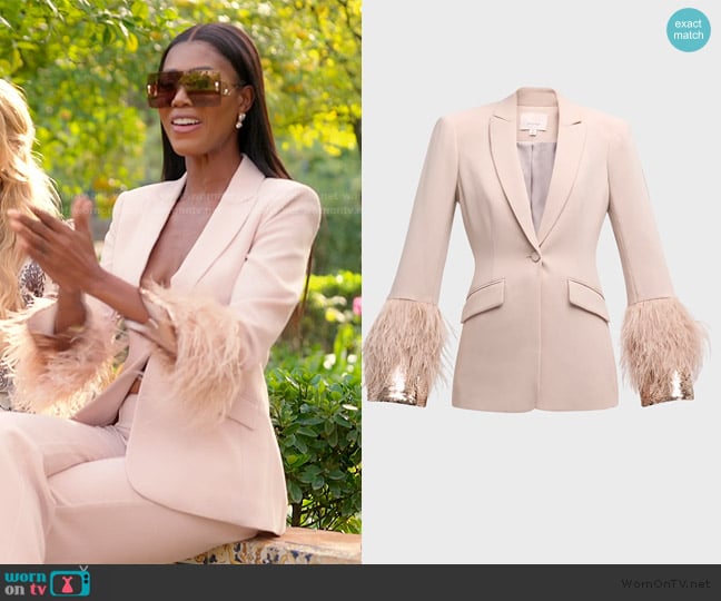 Cinq a Sept Cheyenne Embellished Sequin & Feather Crepe Blazer worn by Kiki Barth (Kiki Barth) on The Real Housewives of Miami