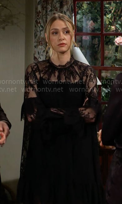 Claire’s black lace dress on The Young and the Restless