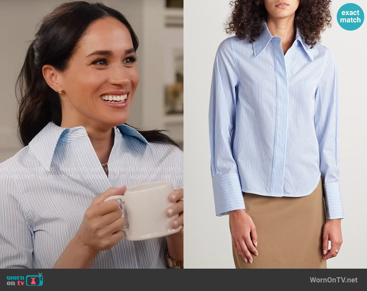 Co Striped cotton-poplin shirt worn by Meghan Markle on With Love Meghan