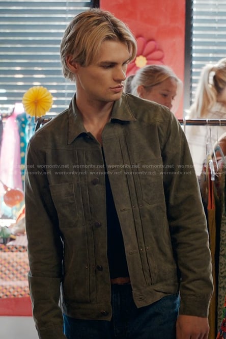 Cole's green wax leather jacket on My Life with the Walter Boys
