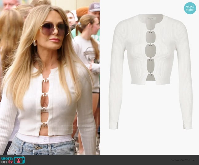 Commense Cutout Split Beads Detail Ribbed Knit Top worn by Tamra Judge on The Real Housewives of Orange County