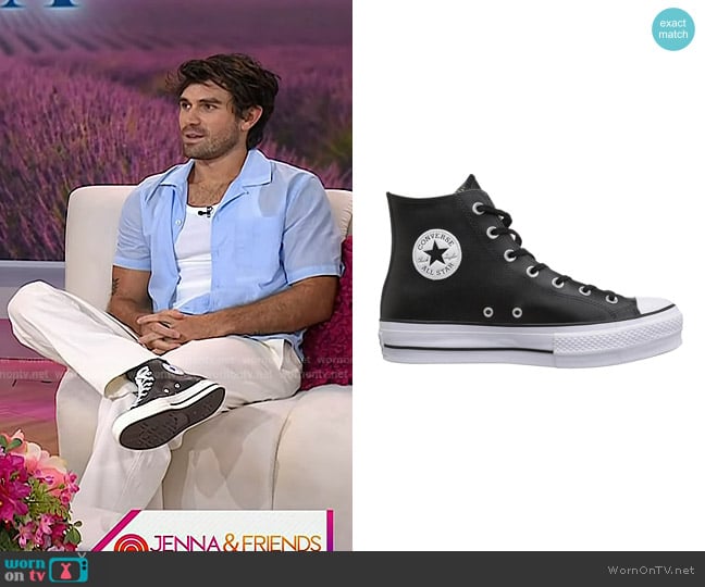 KJ Apa’s black leather sneakers on Today