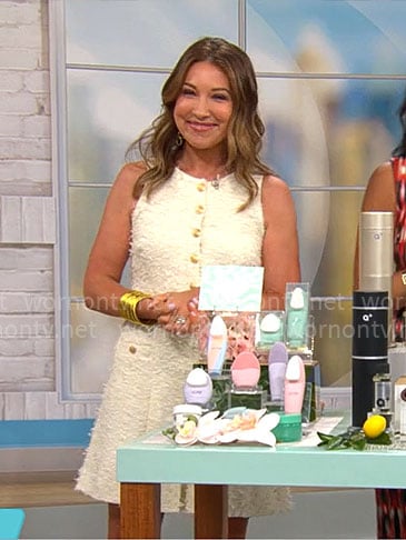 Courtney Cason’s white tweed dress on CBS Mornings