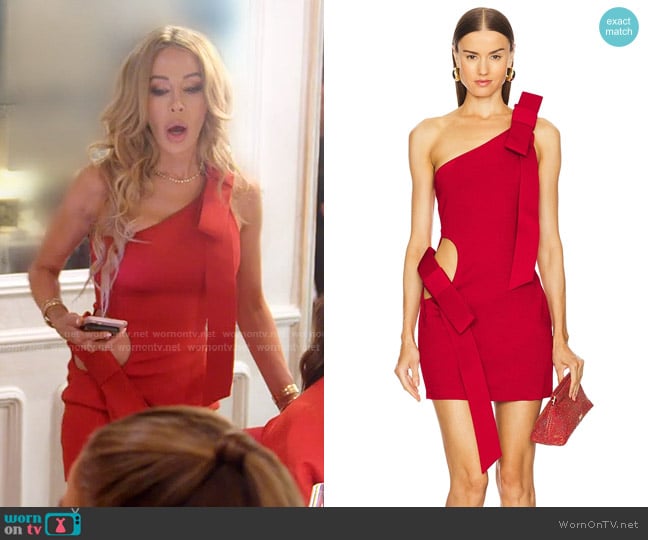 Cult Gaia Blendie Knit Dress in Merlot worn by Lisa Hochstein (Lisa Hochstein) on The Real Housewives of Miami