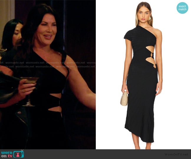 Cult Gaia Lurenz Knit Midi Dress worn by Emily Simpson on The Real Housewives of Orange County
