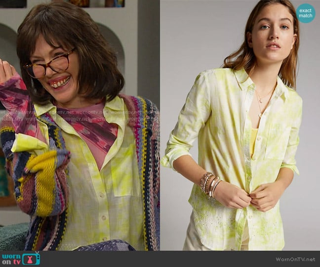 Daily Practice The Soul Ruffle Shirt worn by Susan Banks (Stacy Haiduk) on Days of our Lives