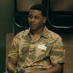 Damien’s camo print shirt on The Chi