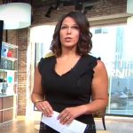 Dana Jacobson’s black ruffled dress on CBS Mornings