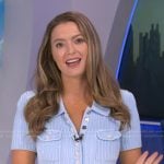 Dani Beckstrom’s blue sequin ribbed mini dress on Good Morning America