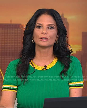 Darlene's green ribbed top on Today