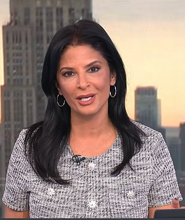 Darlene’s grey short sleeve tweed dress on Today