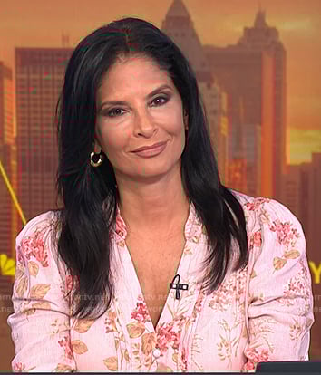 Darlene’s pink floral v-neck dress on Today