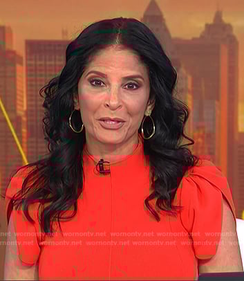 Darlene's red puff sleeve dress on Today