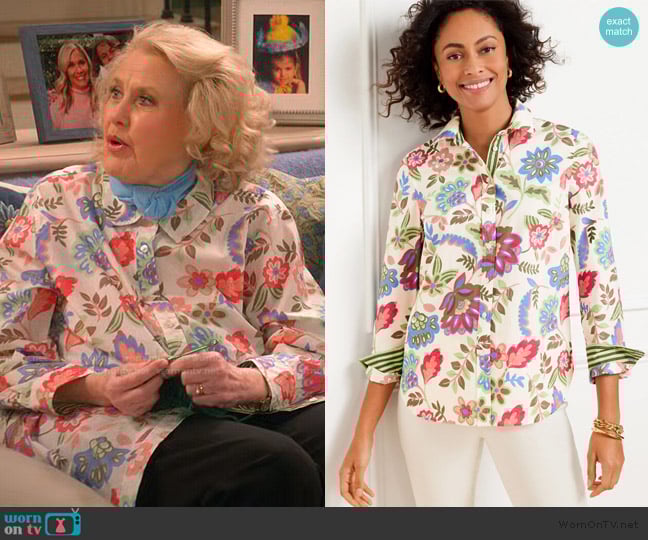 Darling Floral by Talbots Modern Classic Shirt worn by Mama Margarette (Celia Weston) on Leanne