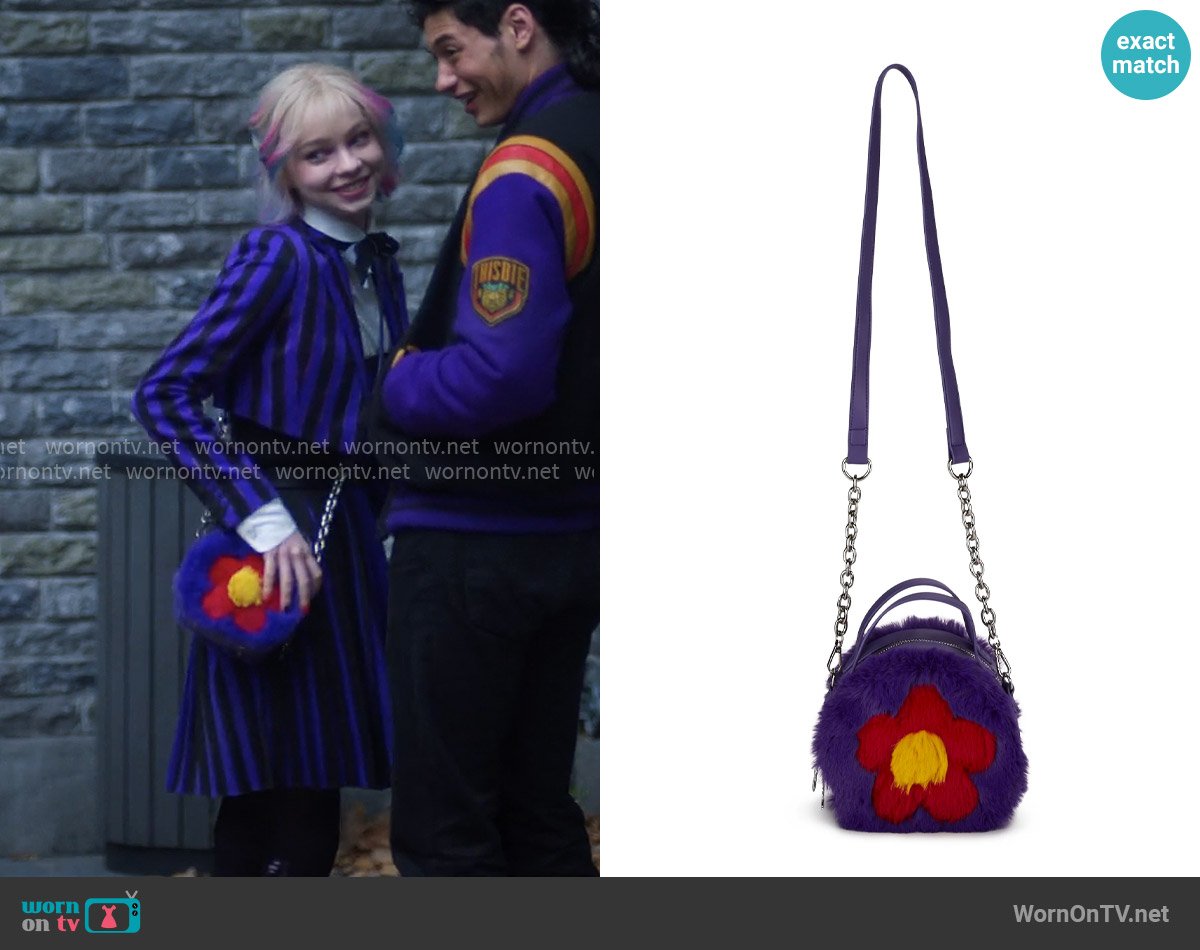 dELiA*s by Dolls Kill Floral Fantasies Faux Fur Handbag worn by Enid Sinclair (Emma Myers) on Wednesday