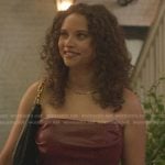 Denise’s red strapless leather mini dress on The Summer I Turned Pretty