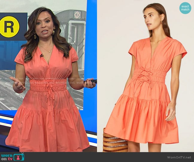 Derek Lam 10 Crosby x RTR Tie Waist Mini Dress worn by Adelle Caballero on Today