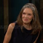 Diane’s navy split sleeve blouse on The Young and the Restless
