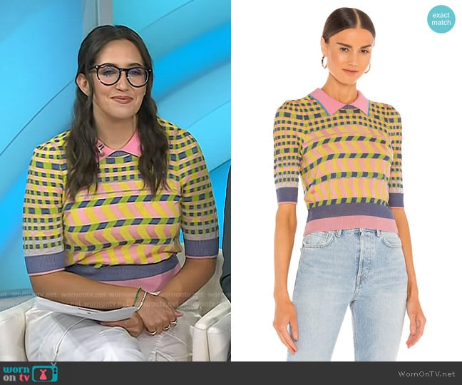 Diane von Furstenberg Jenny Sweater Top worn by Savannah Sellers on Today