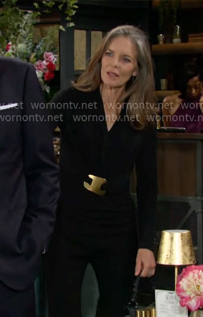 Diane's black top with gold detail on The Young and the Restless