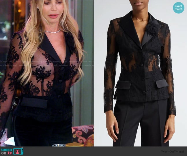 Dolce and Gabbana Sheer Floral Lace & Satin Jacket worn by Alexia Echevarria (Alexia Echevarria) on The Real Housewives of Miami