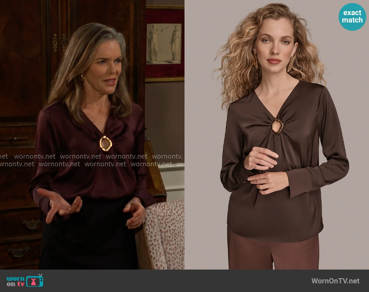 Donna Karan Hardware Cutout Popover Shirt worn by Diane Jenkins (Susan Walters) on The Young and the Restless