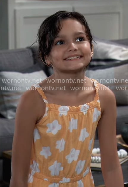 Donna’s orange floral jumpsuit on General Hospital