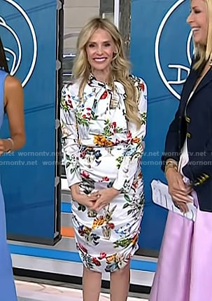 Dr. Marnie Nussbaum’s white floral tie neck dress on Today