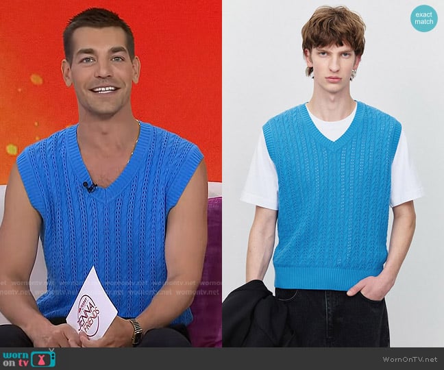 Matt Rogers’s blue knit vest on Today