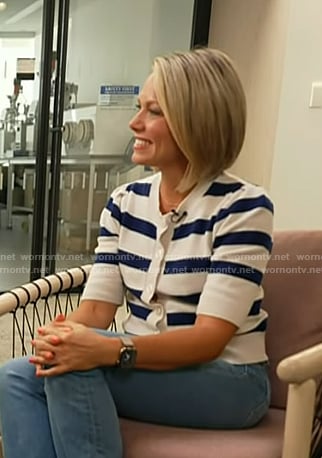 Dylan's blue and white stripe cardigan on Today