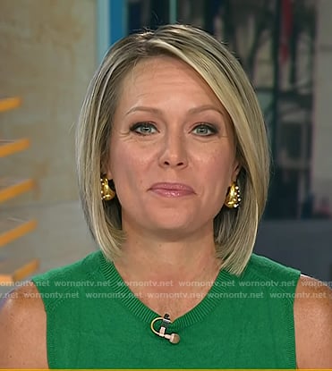 Dylan’s gold tear drop earrings on Today