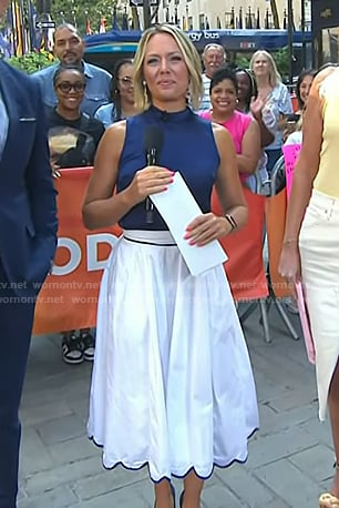 Dylan’s white scalloped midi skirt on Today
