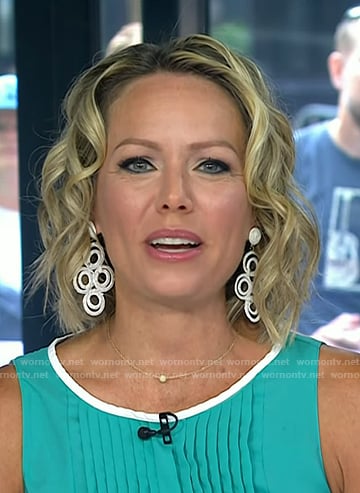 Dylan’s white statement drop earrings on Today